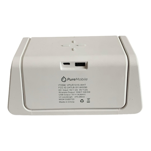 PureMobile VPUR1015 UV Alarm Clock Cell Phone Sterilizer With Wireless Charger - Picture 5 of 5